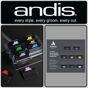 Andis- 8 Piece Wide Blade Attachment Comb Set